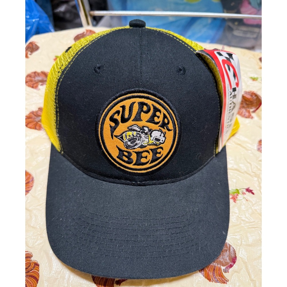 Chase Authentics Dodge Super Bee Scat Pack Trucker Hat Black Yellow Snapback NEW